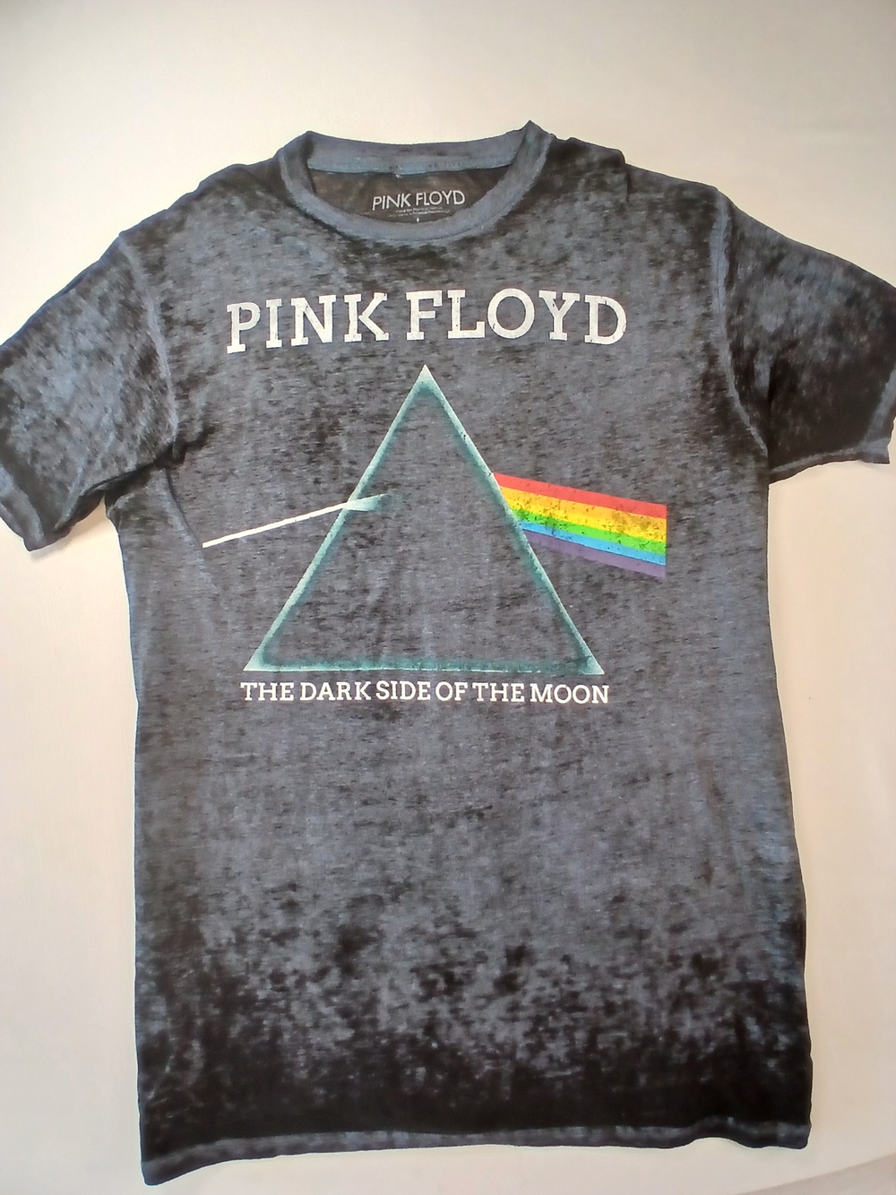Pink Floyd Dark Side Of The Moon Tee In Burnout Distressed Graphic.